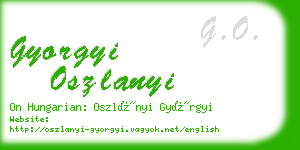 gyorgyi oszlanyi business card